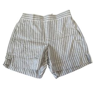 Banana Republic Women's Gray and White Striped Shorts